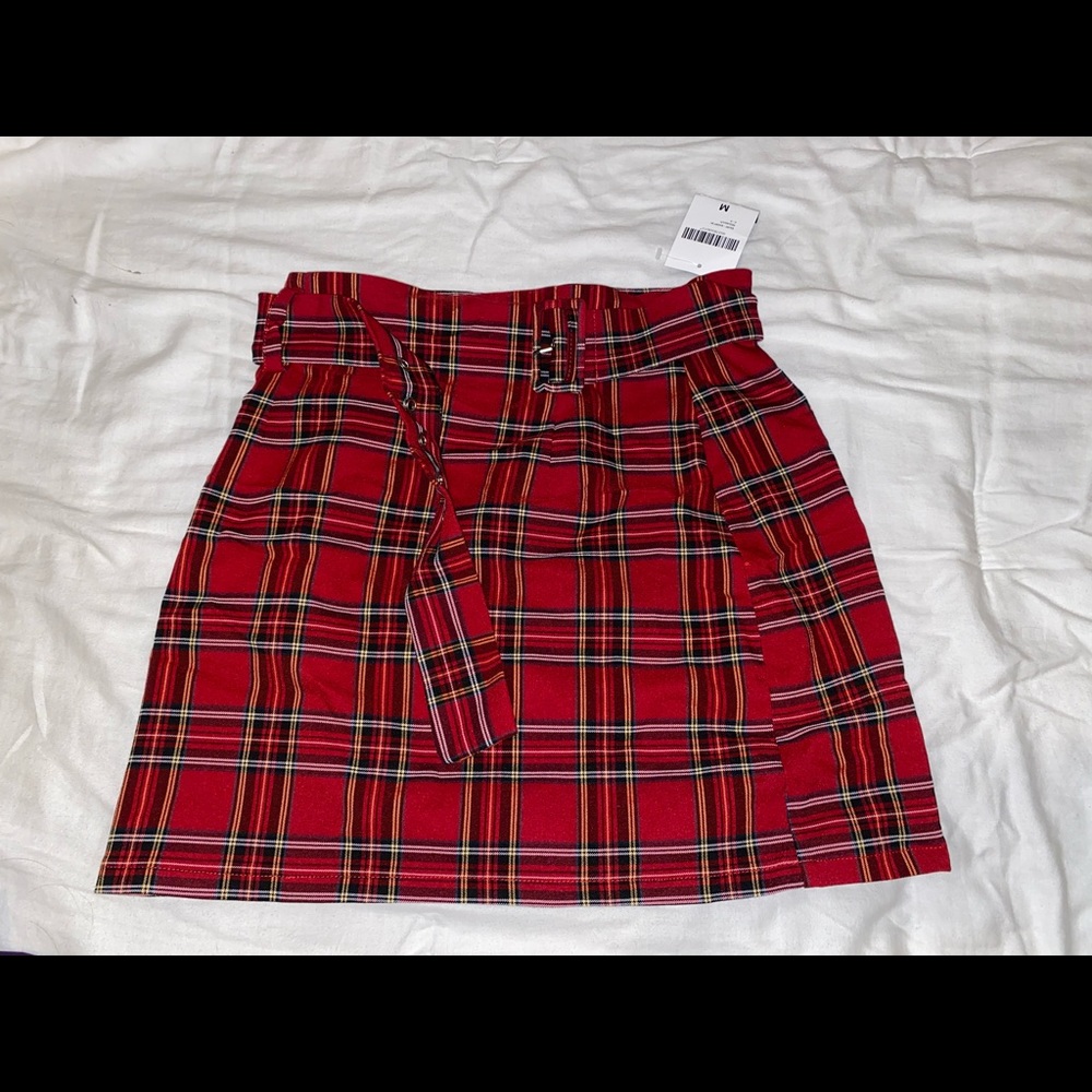 Forever 21 plaid skirt with belt